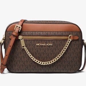 NWT Michael Kors Jet Set Large Logo Crossbody Bag